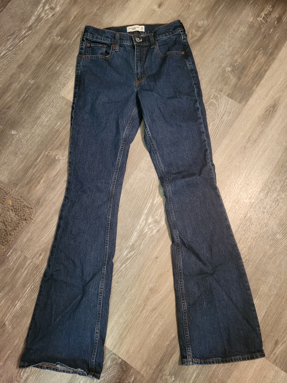 Abercrombie & Fitch Bootcut Mid Rise Jeans Blue Womens Size 26 Long